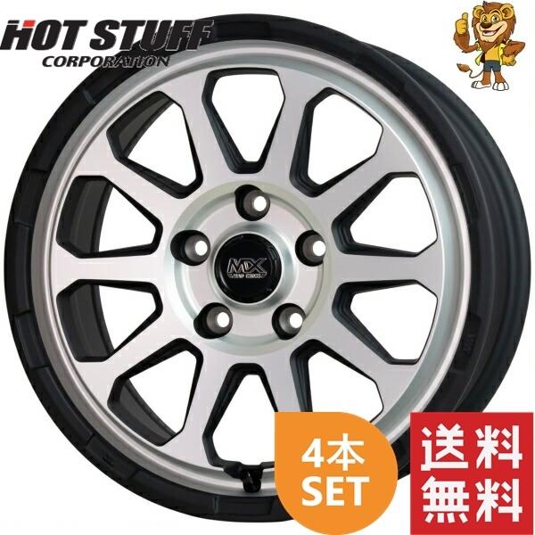 【2166】T1104065◆HOTSTUFF MAD CROSS WORF ◆16x5J 4穴 PCD100 +45◆4本◆ HOT STUFF（ホットスタッフ） ホイール4本セット HOT STUFF MAD CROSS