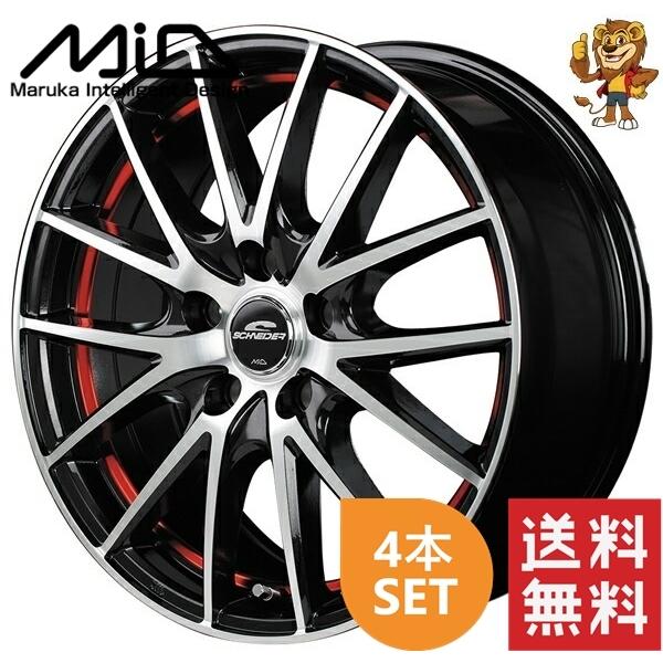 マルカサービス ホイール4本セット MID SCHNEIDER RX27 (BKP/U/RED) 17