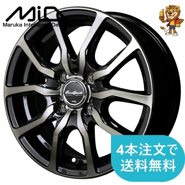 ホイールのみ1本 MID Euro SPEED D.C.52 (B1K) 14インチ 4.5J PCD:100 