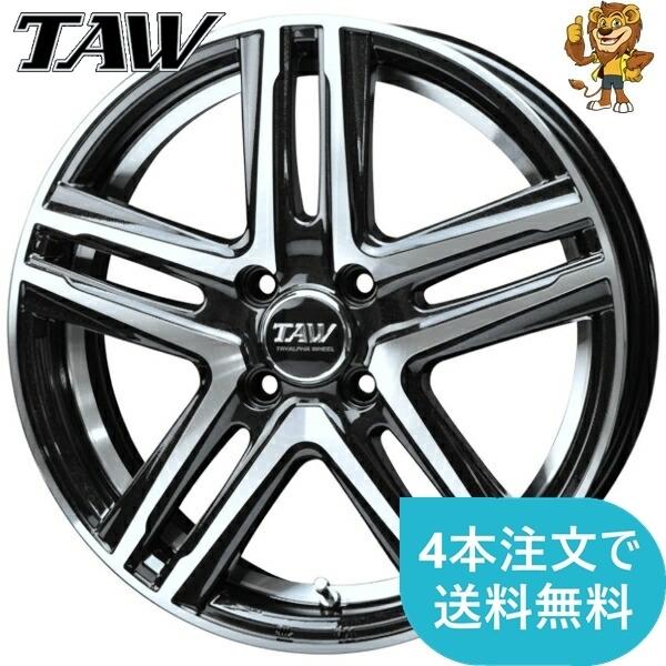 【2549】倉T5207105▲新品未使用品 TAW LEOWING S-05▲16x6J 4穴 PCD100 +48▲4 ホイールのみ1本 TAW Leowing S-05 (MB/PO) 16インチ 5.0J PCD:100/4H