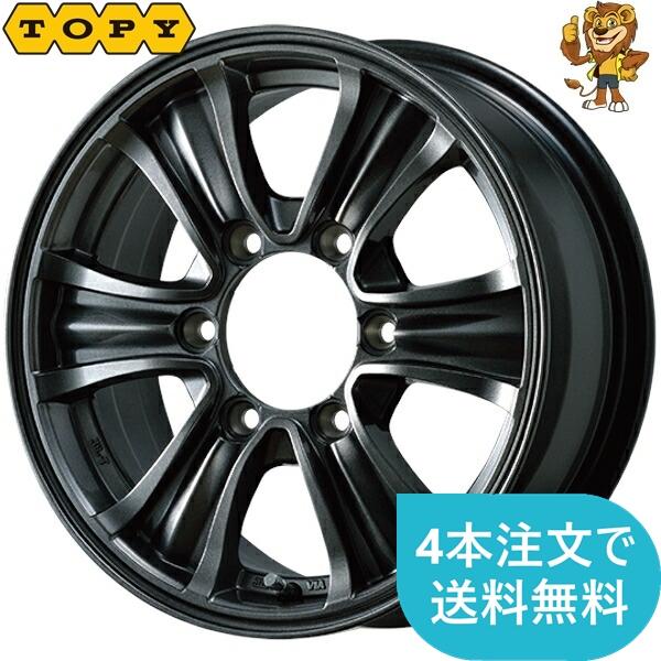 社外アルミホイルトピー バザルト エックス15インチ6J インセット33 6穴 ホイール1本 TOPY BAZALT-X TYPE2 (バザルトエックス タイプツー