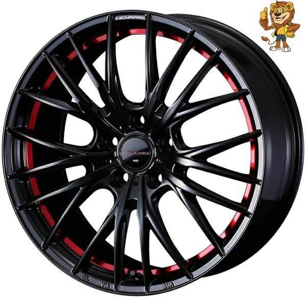 ホイール4本セット Weds NOVARIS ROHGUE QR (BK/RED) 17インチ 7.0J PCD:100/5H インセット:47 ノヴァリス ローグ QR