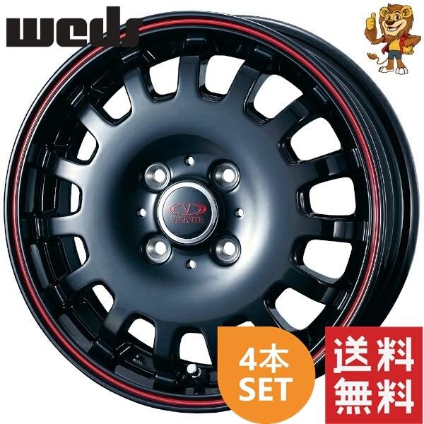 WEDS ホイール4本セット weds VICENTE 04EV (BK) 14インチ 4.5J PCD 