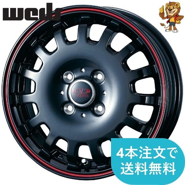 ホイールのみ1本 weds VICENTE 04CA (BK) 12インチ 3.5J PCD:100/4H 