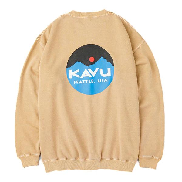 KAVU カブー メンズ　マウンテンロゴスウェット　Mustard マスタード