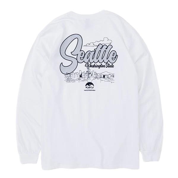 KAVU メンズ　シアトル　ロングスリーブ　Tシャツ　ホワイト
