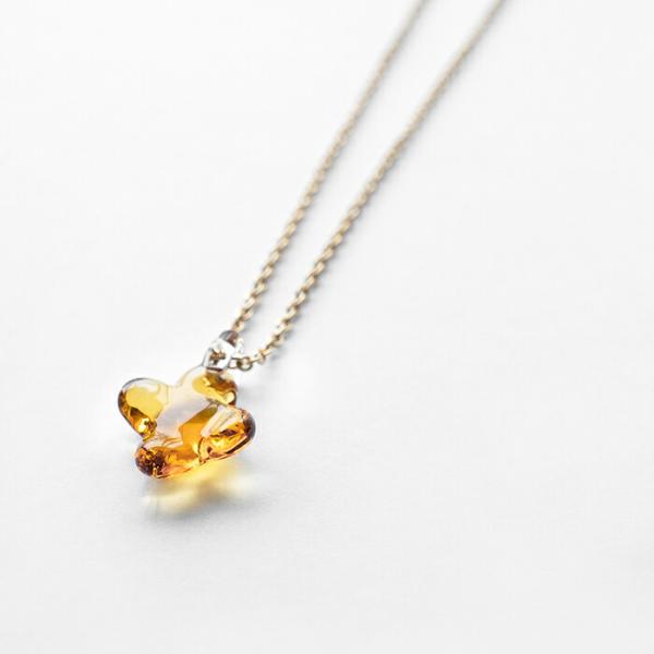HARIO×イイダ傘店 ネックレス キンモクセイ (ハリオ アクセサリー きんもくせい おしゃれ hario lampwork factory ギフト HAII-KA-N)