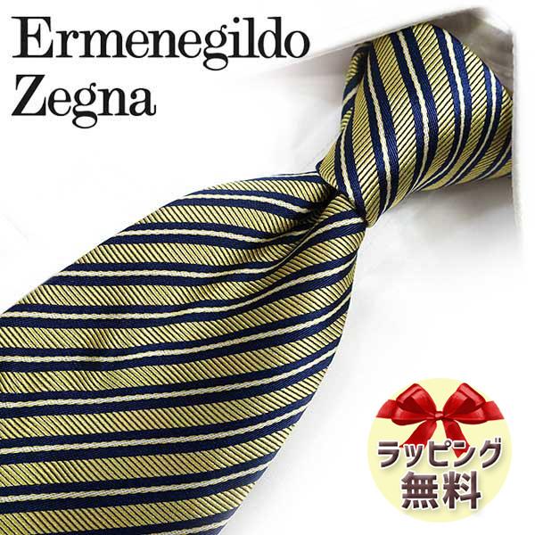 ZEGNA エルメネジルド ゼニア ネクタイ イエロー/ネイビー
