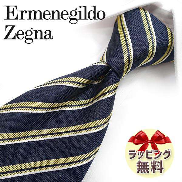 ZEGNA（ゼニア） エルメネジルド ネクタイ ネイビー/イエロー EZB143