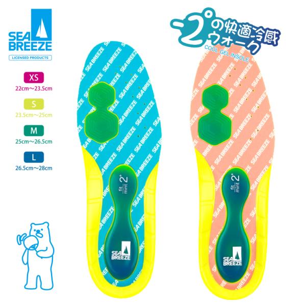 インソール 中敷き 冷感 涼しい 衝撃吸収 SEA BREEZE シーブリーズ SB-002B mint fit gel ジェル ゲル メンズ レディース ひんやり サポート カップインソール