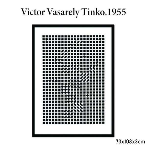 アートフレーム ヴィクトル・ヴァザルリ Victor Vasarely Tinko,1955 73x103x3cm インテリア 額入り アート ア