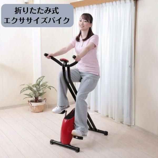 折りたたみ式 エクササイズバイク フィットネスバイク ルームバイク エアロバイク ダイエット ミニ 家庭用 室内 自転車 小型 筋トレ トレーニン