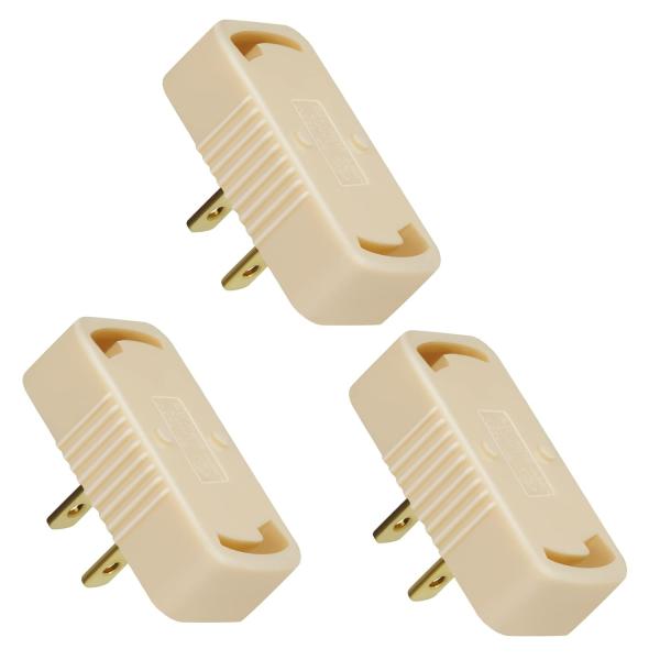 Aiwode（ベージュ3個入り） シーリング コンセント角型引掛シーリングアダプター コンセント、工事不要 取り付け簡単、LEDシーリングライト、インテ