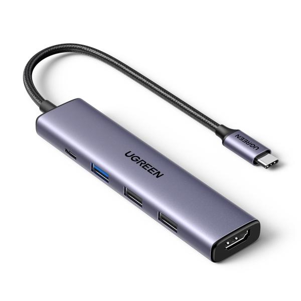 UGREEN Revodok 105 USB C ハブ 5-IN-1 HDMI 出力USB ハブ Type-C 100W PD急速充電 1*USB3