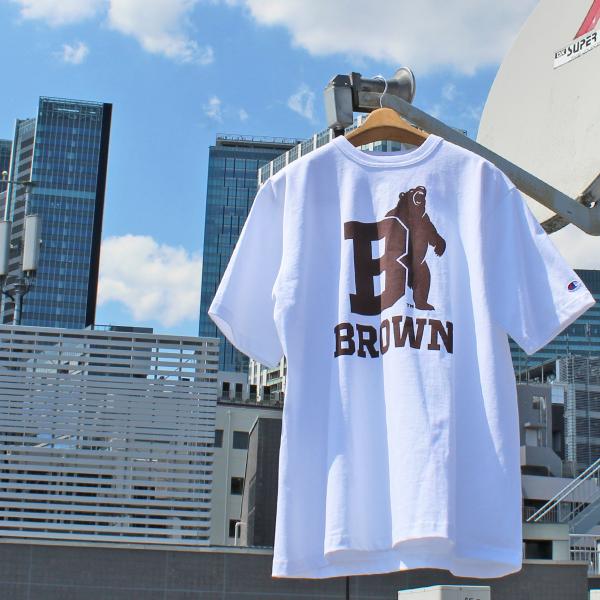 Champion Made In U.S.A.　C5-D305 BROWN UNIVERSITY College License PRINT カレッジプリント T1011 SHORTSLEEVE TEE 半袖 Tシャツ アメリカ製 008 WHITE/BROWN