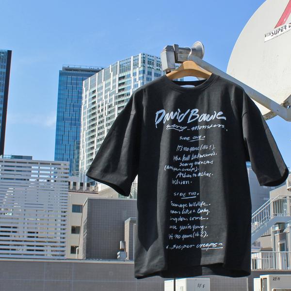 JOHNBULL　JT261C34 Artist t-shirt アーティストTシャツ　David Bowie デヴィッド・ボウイ Scary Monsters　Rock t-shirt ロックTシャツ　BLACK