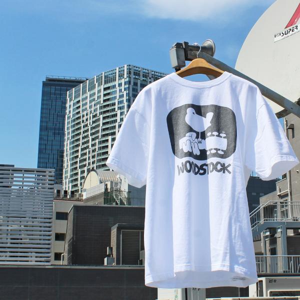 JOHNBULL　JT262C18 Artist t-shirt アーティストTシャツ　WOODSTOCK t-shirt ウッドストック Tシャツ　rock fes t-shirt ロックフェスTシャツ　WHITE