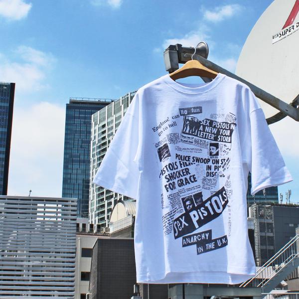 JOHNBULL　JT263C35 Artist t-shirt アーティストTシャツ　Sex Pistols セックス・ピストルズ ANARCHY IN THE U.K.　Rock t-shirt ロックTシャツ　WHITE
