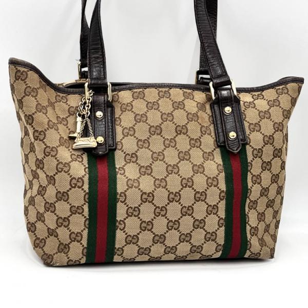 GUCCI（グッチ） GGキャンバス シェリーライン トートバッグ レザー