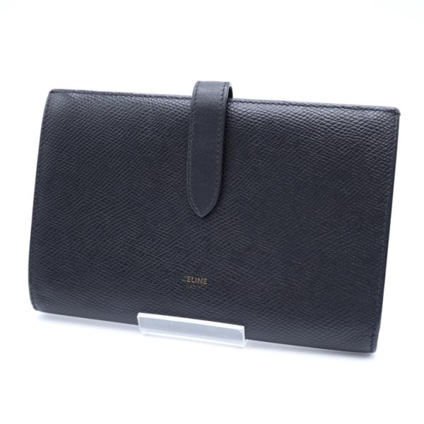 CELINE セリーヌ ラージフラップ 二つ折り 長財布 ボルドー CELINE（セリーヌ） ラージ ストラップウォレット 長財布 ブラック