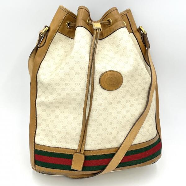 GUCCI GG柄 巾着ショルダーバッグ ヴィンテージ GUCCI（グッチ） ヴィンテージ マイクロGG 巾着ショルダーバッグ