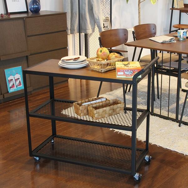 キッチンワゴン キッチン収納 作業台 カート 天板 天然木