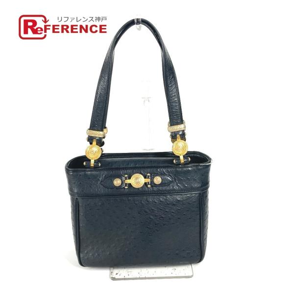 VERSACE ヴェルサーチ サンバースト カバン 肩掛け トートバッグ ヴィンテージ ショルダーバッグ ブラック レディース【中古】