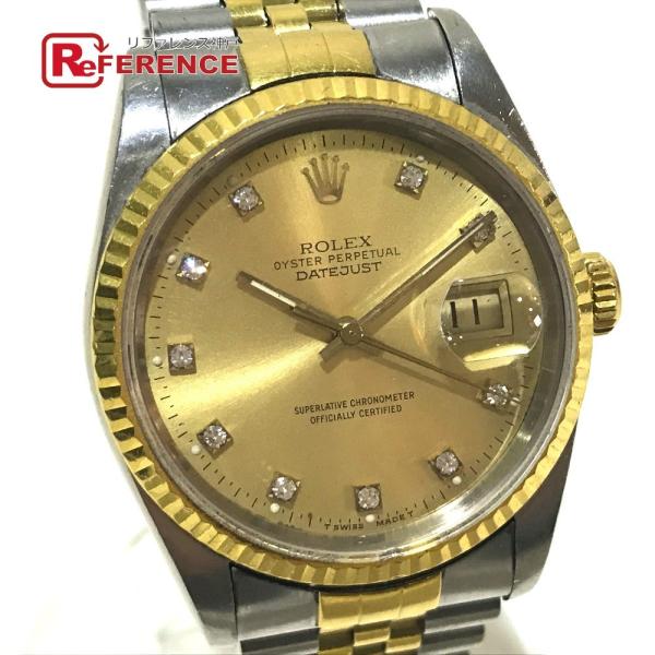 Rolex ロレックス g 特売 デイトジャスト オイスターパーペチュアル メンズ イエローゴールド デイト 腕時計 10pダイヤ