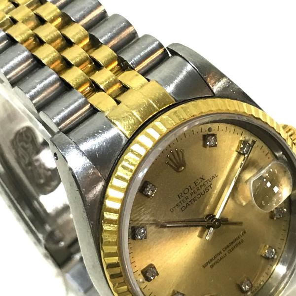 Rolex ロレックス g 特売 デイトジャスト オイスターパーペチュアル メンズ イエローゴールド デイト 腕時計 10pダイヤ
