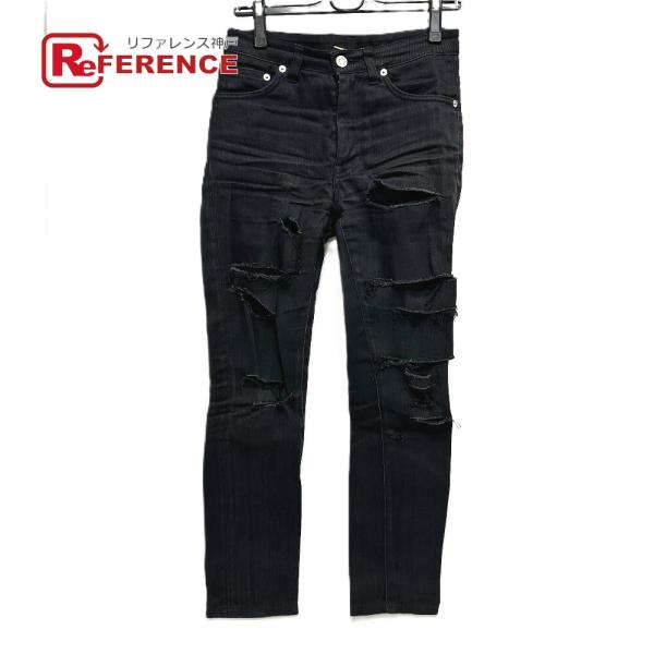 SAINT LAURENT PARIS サンローランパリ D05 W/SK-MW クラッシュ ダメージ スキニー ジーンズ アパレル デニムパンツ レディース【中古】