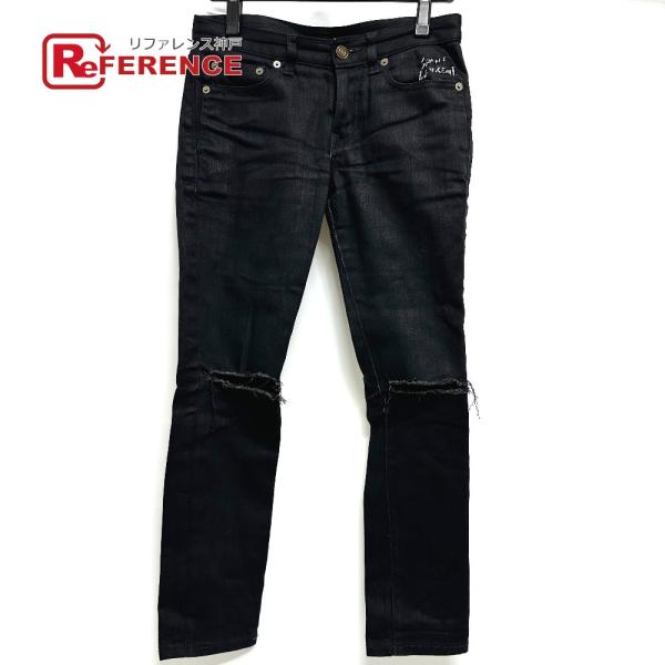 SAINT LAURENT PARIS サンローランパリ D01 W/SK-LW クラッシュ ダメージ スキニー ジーンズ アパレル デニムパンツ レディース【中古】