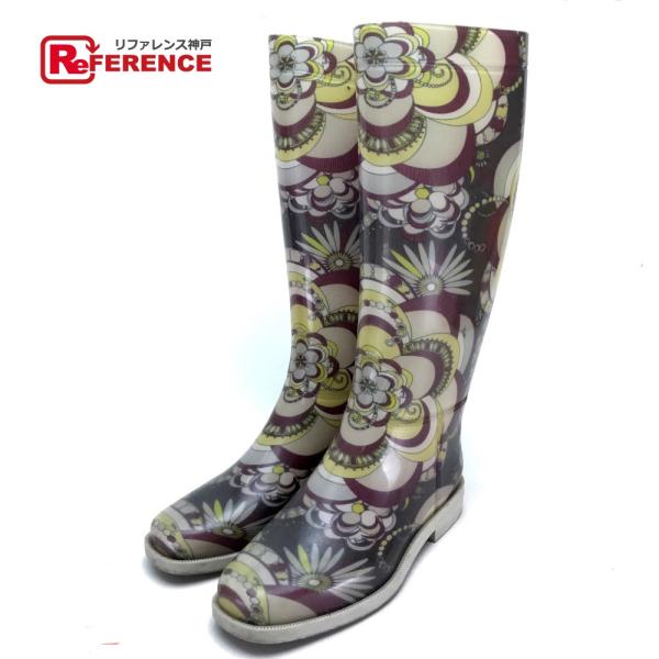 Emilio Pucci エミリオプッチ 靴 長靴 レインブーツ 雨靴 シューズ プッチ柄 レインシューズ マルチカラー レディース【中古】