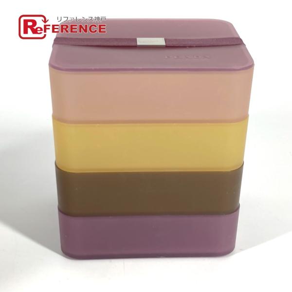 PRADA プラダ ロゴ 4段 インテリア ジュエリーボックス アクセサリーBOX 小物入れ パープル レディース【中古】