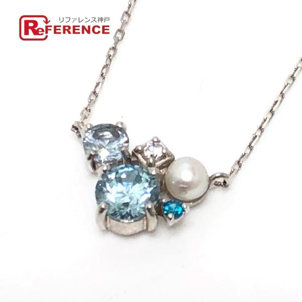 新品同様 Canal4℃ カナルヨンドシー 152426223201 マルチビジュー ジュエリー アクセサリー K10WG ネックレス シルバー【中古】