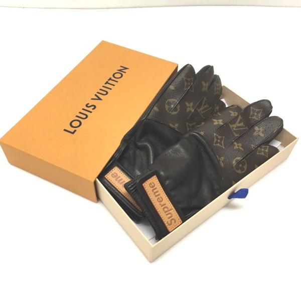 Louis Vuitton ルイ ヴィトン Mp13 シュプリーム コラボ モノグラム レザーグローブ 手袋 グローブ ブラウン メンズ 新品 Www Globalinternetsolutionsinc Com