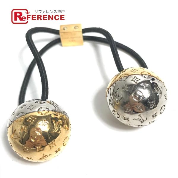 LOUIS VUITTON ルイヴィトン M80266  シュシュ プラネットLV ヘアアクセサリー シュシュ ヘアゴム ゴールド レディース【中古】
