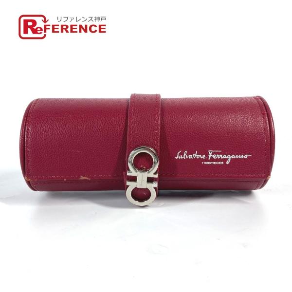 Salvatore Ferragamo サルヴァトーレフェラガモ ロゴ ウォッチケース 時計ケース ポーチ レッド メンズ【中古】