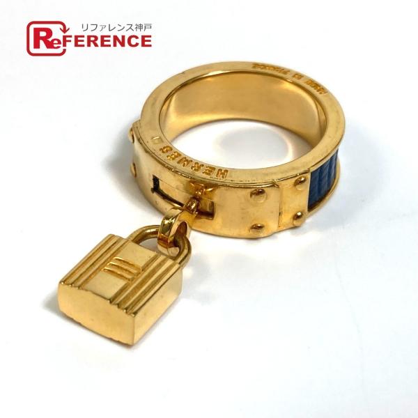 HERMES エルメス アクセサリー ファッション小物 カデナ 南京錠モチーフ スカーフリング ブルー レディース【中古】