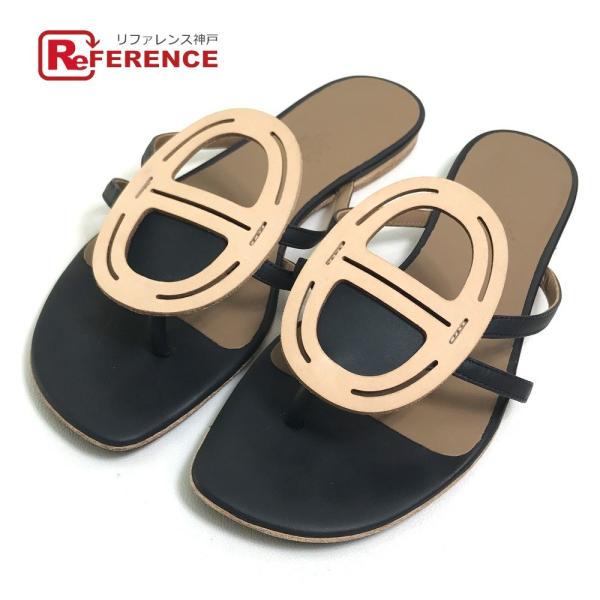 注目 エルメス HERMES サンダル 靴 ウール レディース グリーン系