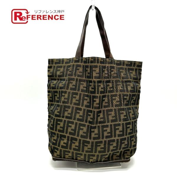 FENDI フェンディ ズッカ柄 折りたたみ式 カバン バッグ エコバッグ トートバッグ ブラウン レディース【中古】