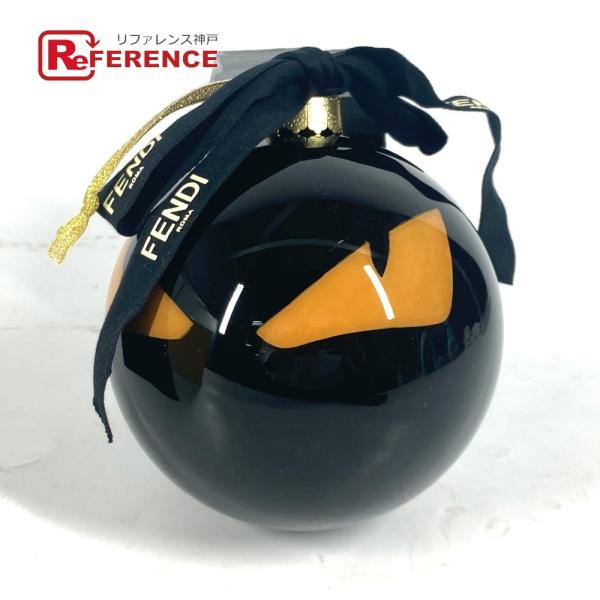 未使用 FENDI フェンディ クリスマス オーナメント モンスター インテリア Xmas クリスマスボール ロゴ チャーム ブラック【中古】