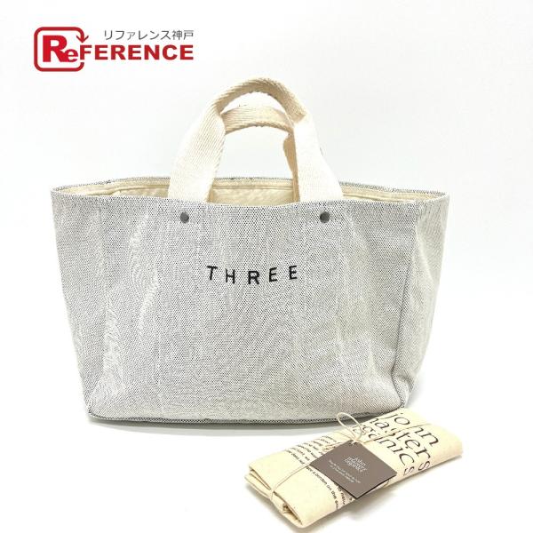 未使用   ジョンマスター×THREE エコバッグ セット　カバン バッグ ハンドバッグ グレー レディース【中古】
