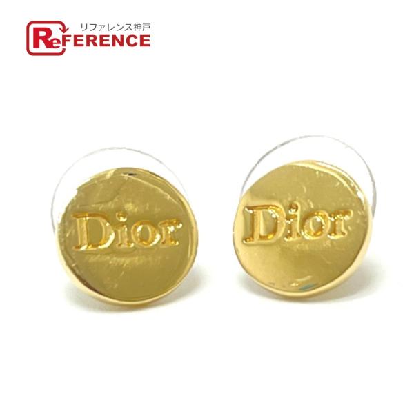 Dior ディオール ロゴ ラウンド アクセサリー ピアス ゴールド レディース【中古】
