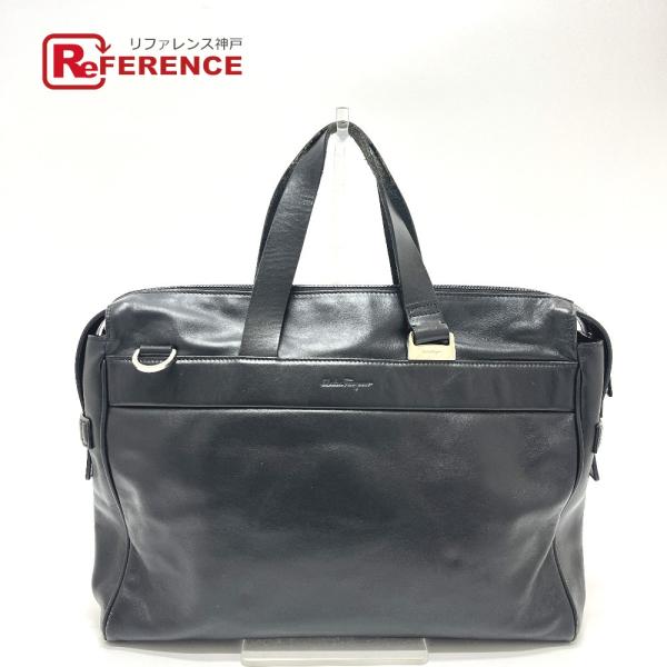 Salvatore Ferragamo サルヴァトーレフェラガモ ロゴ カバン バッグ 通勤バッグ ビジネスバッグ ブラック ユニセックス【中古】