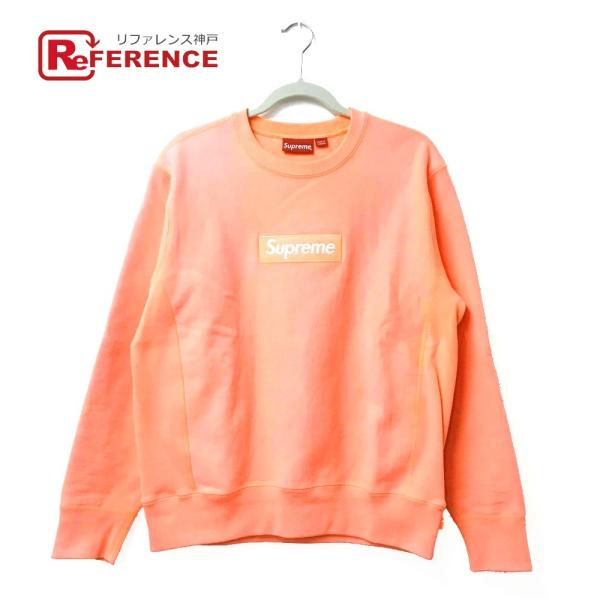 シュプリーム メンズファッション ボックスロゴ ボックスロゴ Box Supreme スウェット Crewneck スウェット Logo ピンク Sweatshirt 蛍光ピンク メンズ 中古