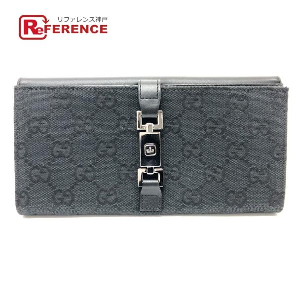 GUCCI グッチ 035.2184 ジャッキー 長財布 GG 2つ折り財布 ブラック レディース【中古】