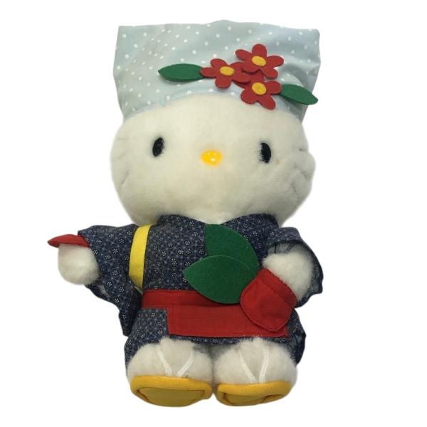 SANRIO サンリオ ハローキティ 静岡限定 茶摘み娘 ぬいぐるみ 人形 ご当地キティ ぬいぐるみ ホワイト ユニセックス【中古】