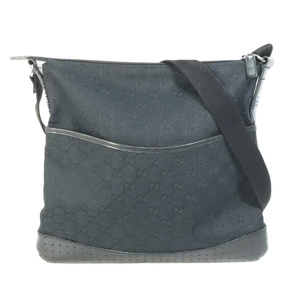 GUCCI グッチ 145857 カバン GG ショルダーバッグ ブラック レディース【中古】