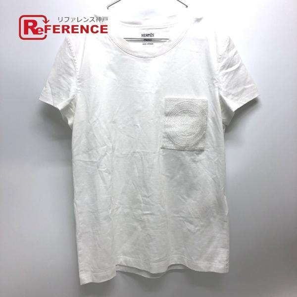 美品 HERMES エルメス 刺繍入れ モザイク Hロゴ ポケット 半袖シャツ T 