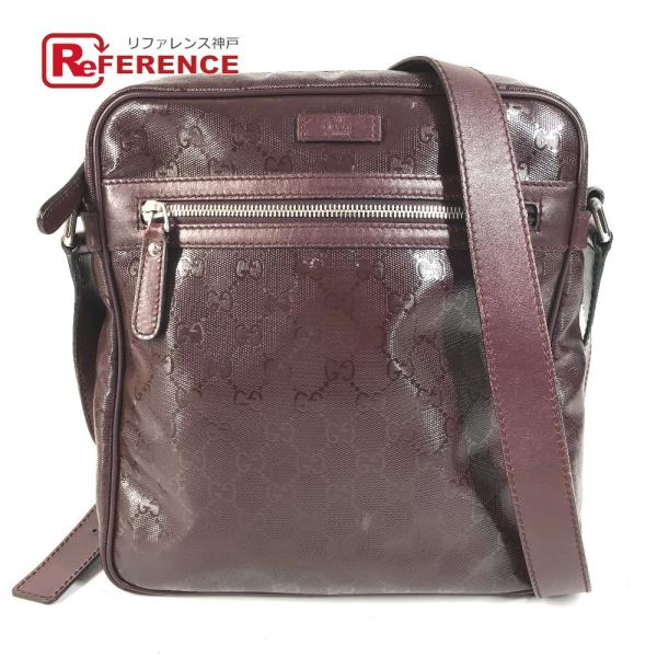 GUCCI グッチ 201448 GG ロゴ インプリメ カバン 斜め掛け ポシェット  ショルダーバッグ パープル ユニセックス【中古】